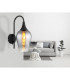 Lavus Dome Wall Lamp Matt Black Chromed Glass Shade 1x E27-7