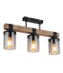 Lila Ceiling Spotlight Bar Matt Black Smoke Glass Shade 3x E27-1