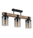 Lila Ceiling Spotlight Bar Matt Black Smoke Glass Shade 3x E27-2