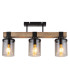 Lila Ceiling Spotlight Bar Matt Black Smoke Glass Shade 3x E27-3