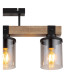 Lila Ceiling Spotlight Bar Matt Black Smoke Glass Shade 3x E27-4