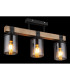 Lila Ceiling Spotlight Bar Matt Black Smoke Glass Shade 3x E27-5