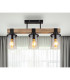 Lila Ceiling Spotlight Bar Matt Black Smoke Glass Shade 3x E27-10