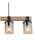 Lila Bar Pendant Ceiling Light Matt Black Smoke Glass Shade 4x E27-4