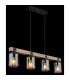 Lila Bar Pendant Ceiling Light Matt Black Smoke Glass Shade 4x E27-5