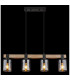 Lila Bar Pendant Ceiling Light Matt Black Smoke Glass Shade 4x E27-6