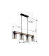 Lila Bar Pendant Ceiling Light Matt Black Smoke Glass Shade 4x E27-12