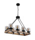 Lila Bar Pendant Ceiling Light Matt Black Smoke Glossy Glass Shade 8x E27-2