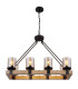 Lila Bar Pendant Ceiling Light Matt Black Smoke Glossy Glass Shade 8x E27-3