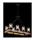 Lila Bar Pendant Ceiling Light Matt Black Smoke Glossy Glass Shade 8x E27-5
