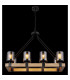 Lila Bar Pendant Ceiling Light Matt Black Smoke Glossy Glass Shade 8x E27-6
