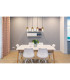 Finca Bar Pendant Ceiling Light Matt Black Smoke Glass Shade 4x E27-5