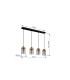 Finca Bar Pendant Ceiling Light Matt Black Smoke Glass Shade 4x E27-6