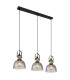 Dorothea Bar Pendant Ceiling Light Black Glass Shade 3x E27-1