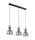 Dorothea Bar Pendant Ceiling Light Black Glass Shade 3x E27-2