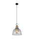 Dorothea Dome Pendant Ceiling Light Black Glass Shade 1x E27-1