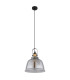 Dorothea Dome Pendant Ceiling Light Black Glass Shade 1x E27-2