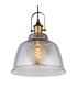 Dorothea Dome Pendant Ceiling Light Black Glass Shade 1x E27-3