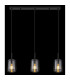 Kammi Bar Pendant Ceiling Light Matt Black Smoke Glass Shade 3x E27-6