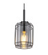 Kammi Wire Frame Pendant Ceiling Light Matt Black Smoke Glass Shade 1x E27-3
