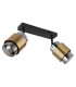 Milley Twin Ceiling Spotlight Matt Black Smoke Glass Shade 2x E27-2