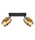Milley Twin Ceiling Spotlight Matt Black Smoke Glass Shade 2x E27-3
