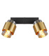 Milley Twin Ceiling Spotlight Matt Black Smoke Glass Shade 2x E27-4