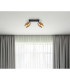 Milley Twin Ceiling Spotlight Matt Black Smoke Glass Shade 2x E27-8