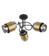 Milley Multi Arm Semi Flush Ceiling Lamp Matt Black Smoke Glass Shade 3x E27-2