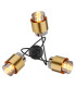Milley Multi Arm Semi Flush Ceiling Lamp Matt Black Smoke Glass Shade 3x E27-3
