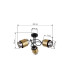 Milley Multi Arm Semi Flush Ceiling Lamp Matt Black Smoke Glass Shade 3x E27-6