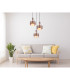 Milley Cluster Pendant Ceiling Light Matt Black Amber Glass Shade 3x E27-5
