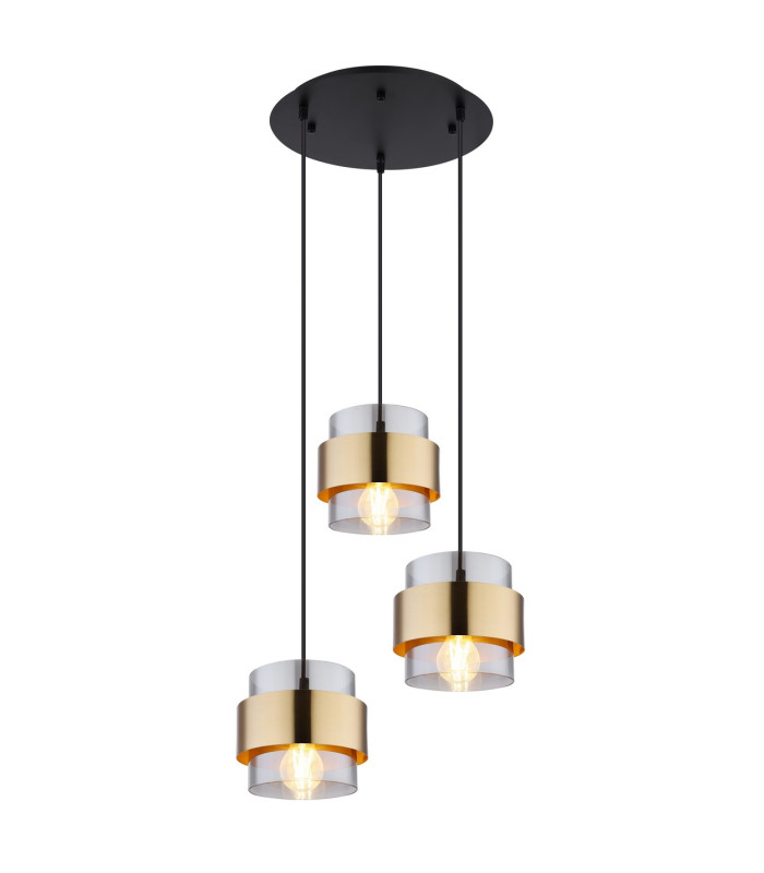 Milley Cluster Pendant Ceiling Light Matt Black Glass Shade 3x E27-1