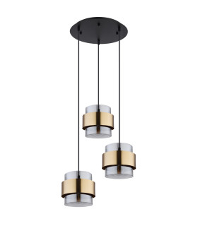 Milley Cluster Pendant Ceiling Light Matt Black Glass Shade 3x E27-2