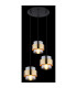 Milley Cluster Pendant Ceiling Light Matt Black Glass Shade 3x E27-4