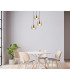 Milley Cluster Pendant Ceiling Light Matt Black Glass Shade 3x E27-5