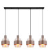 Milley Bar Pendant Ceiling Light Matt Black Amber Glass Shade 4x E27-3