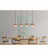 Milley Bar Pendant Ceiling Light Matt Black Amber Glass Shade 4x E27-6