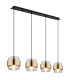 Milley Bar Pendant Ceiling Light Matt Black Glass Shade 4x E27-1
