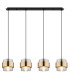Milley Bar Pendant Ceiling Light Matt Black Glass Shade 4x E27-3