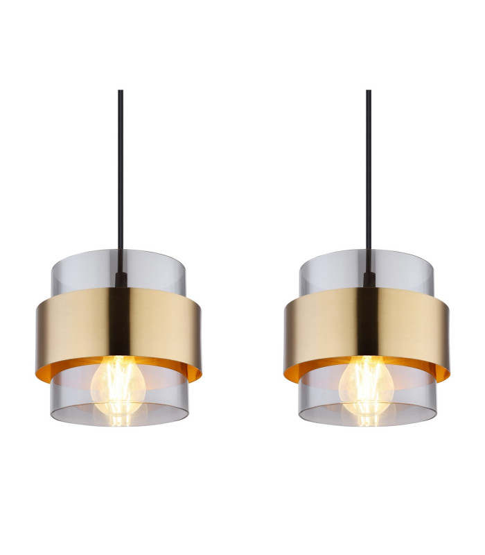 Milley Bar Pendant Ceiling Light Matt Black Glass Shade 4x E27-4