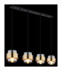 Milley Bar Pendant Ceiling Light Matt Black Glass Shade 4x E27-5