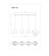 Milley Bar Pendant Ceiling Light Matt Black Glass Shade 4x E27-8