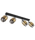 Milley Ceiling Spotlight Bar Matt Black Smoke Glass Shade 4x E27-2