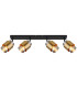 Milley Ceiling Spotlight Bar Matt Black Smoke Glass Shade 4x E27-3