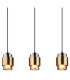 Milley Bar Pendant Ceiling Light Matt Black Smoke Glass Shade 5x E27-4