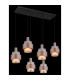 Milley Cluster Pendant Ceiling Light Matt Black Amber Glass Shade 6x E27-4