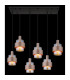 Milley Cluster Pendant Ceiling Light Matt Black Amber Glass Shade 6x E27-5