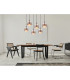 Milley Cluster Pendant Ceiling Light Matt Black Amber Glass Shade 6x E27-7