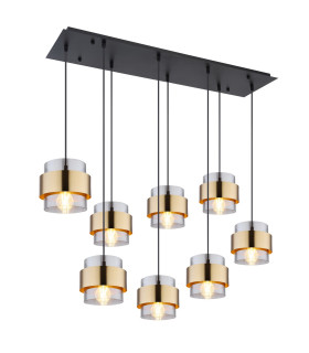 Milley Cluster Pendant Ceiling Light Matt Black Glass Shade 8x E27-1